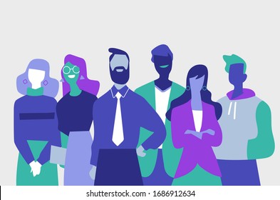 Successful professionals team made of men and women - Vector