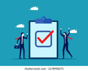 Successful project completed. business people happy with success. vector illustration