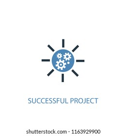 successful project concept 2 colored icon. Simple blue element illustration. successful project concept symbol design from Crowdfunding set. Can be used for web and mobile UI/UX