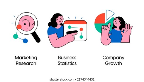 Successful project launch strategy corporate presentation- set of business concept illustrations. Visual stories collection.