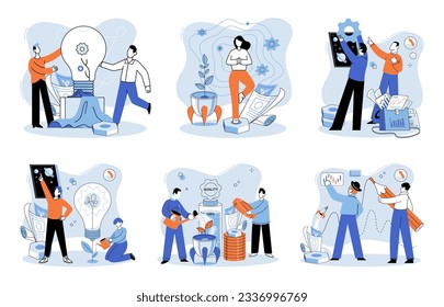 Inicio del proyecto con éxito. Ilustración vectorial. Una idea de proyecto de desarrollo, catalizador para el cambio revolucionario Gestión del lanzamiento del proyecto, columna vertebral de la ejecución sin fisuras del proyecto