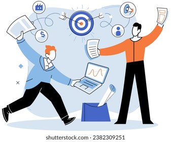 Successful project launch. Vector illustration. A successful business, narrative of triumph over adversity Project launch startup, exhilarating leap into world of entrepreneurship A development