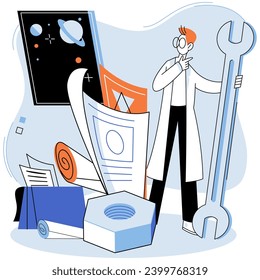 Successful project launch. Vector illustration. Project launch management, puppeteer pulling strings behind successful venture A project launch, adventurous plunge into seof opportunity A successful