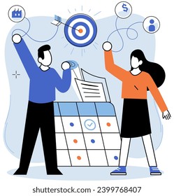 Successful project launch. Vector illustration. A development project idea, spark that cignite massive innovation Project launch management, strategic maneuver in game of business A project launch