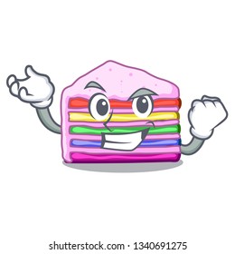 Successful rainbow cake isolated in the character