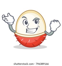 Successful rambutan character cartoon style