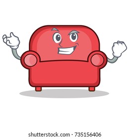 Successful red sofa character cartoon