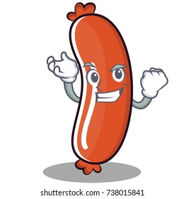 Successful Sausage Character Cartoon Style