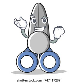 Successful scissor character cartoon style