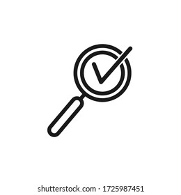 Successful search. Vector icon isolated on white background.