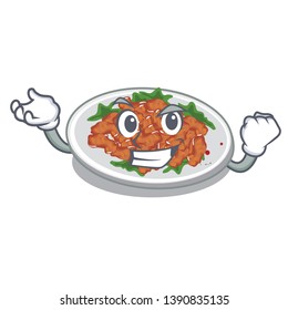 Successful sesame chicken isolated with the cartoon