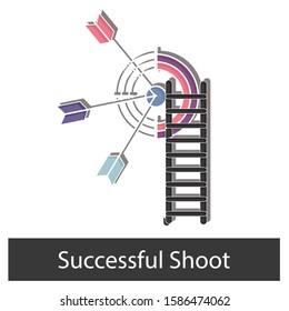 Successful shoot concept. Creative idea design. flat vector illustration for your project, template, web page, presentation or mobile app.
