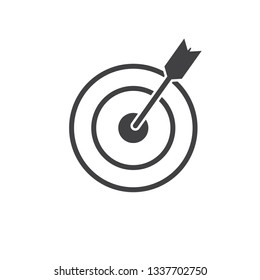 Successful shoot. Darts target aim icon on white background. Vector illustration.