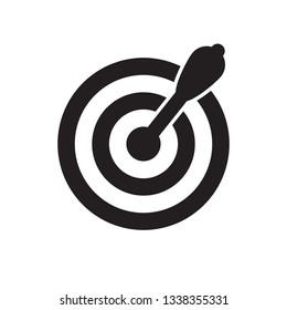 Successful shoot. Darts target aim icon on white background. Vector illustration.