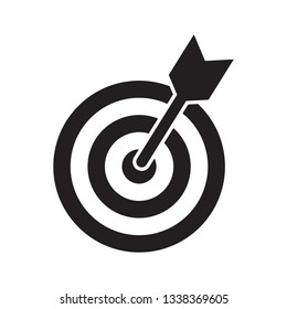 Successful shoot. Darts target aim icon on white background. Vector illustration.