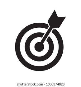 Successful shoot. Darts target aim icon on white background. Vector illustration.