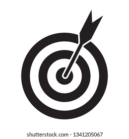 Successful shoot. Darts target aim icon on white background. Vector illustration.