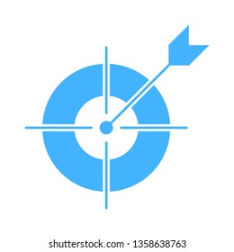 Successful shoot - Darts target aim icon - vector