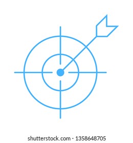 Successful shoot - Darts target aim icon - vector