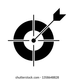 Successful shoot - Darts target aim icon - vector
