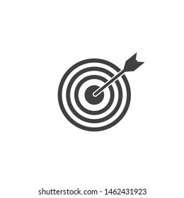 Successful shoot. Darts target aim icon on white background. Vector illustration.