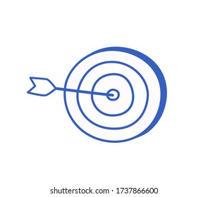 Successful shoot. Darts target aim icon on white background. Vector illustration.