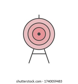 Successful shoot, darts target aim icon. Simple outline colored vector of amusement icons for ui and ux, website or mobile application