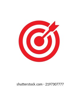 Successful shoot or darts target aim icon on white background vector illustration