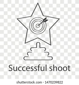 Successful shoot icon. on transparency background . Vector illustration.