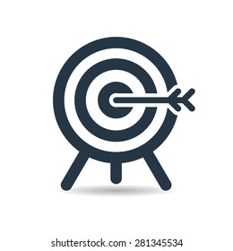 Successful shoot. Target aim icon on white background. Vector illustration.