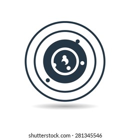 Successful shoot. Target aim icon on white background. Vector illustration.