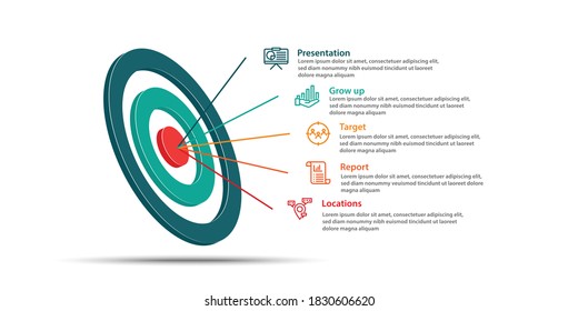 Successful shot darts target. target, challenge, isolated on white background.