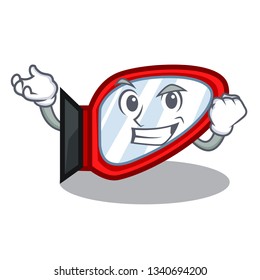 Successful side mirror in the cartoon shape