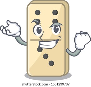 successful smile domino character isolated in vector
