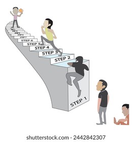 Successful Stair vector illustration eps