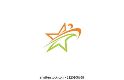 the successful star logo vector icon