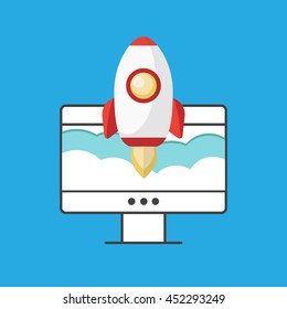Successful startup business concept. Flat vector illustration eps10