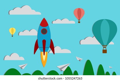 Successful startup business concept. Vector illustration