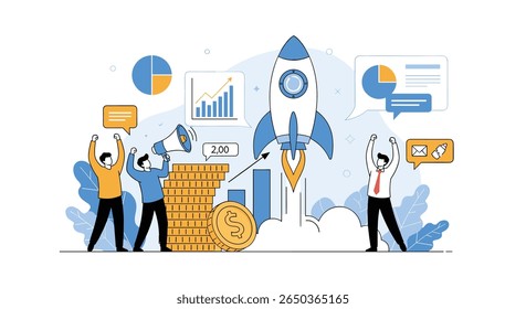 Successful startup launch achieved through strategic business growth and market analysis