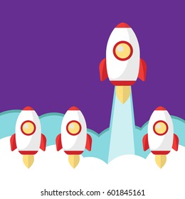 Successful startup rocket business concept illustration 