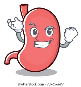 Successful stomach character cartoon mascot