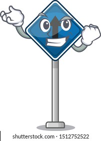 Successful straight ahead sign character shape