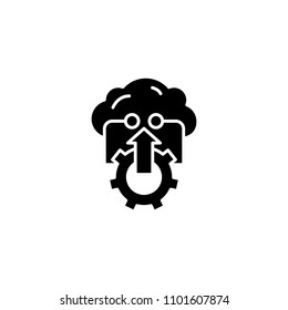 Successful strategy black icon concept. Successful strategy flat  vector symbol, sign, illustration.