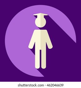 Successful study symbol vector illustration. Graduation stick figure vector illustration.
