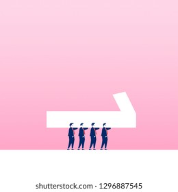 Successful team. flat 3d isometric business concept web vector illustration. Teamwork businessmen,Creative people.