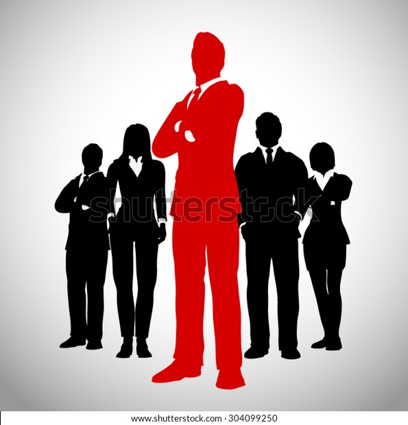 Successful Team Leader. A team of Successful\
executives led by a great and\
leader.