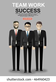 Successful teamwork flat illustration concepts set. Modern flat design concepts for web banners, web sites, printed materials, infographics. Creative flat illustration