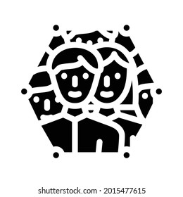 vector de icono de glifo de trabajo en equipo con éxito. signo de trabajo en equipo exitoso. símbolo de contorno aislado ilustración negra
