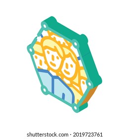 vector de icono isométrico de trabajo en equipo exitoso. signo de trabajo en equipo exitoso. ilustración de símbolo aislado