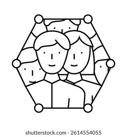 successful teamwork line icon vector. successful teamwork sign. isolated contour symbol black illustration